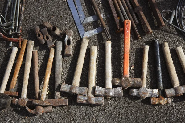 Ferramentas manuais de martelo padrão de coleta de ferramentas manuais — Fotografia de Stock