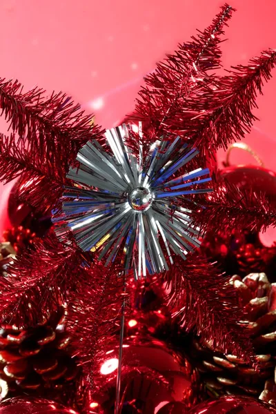 Kerstster, xtmas, rood, viering — Stockfoto