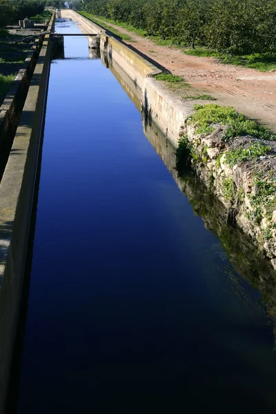 Ditch, arabic water channel for agriculture, Spain — Stock Photo, Image