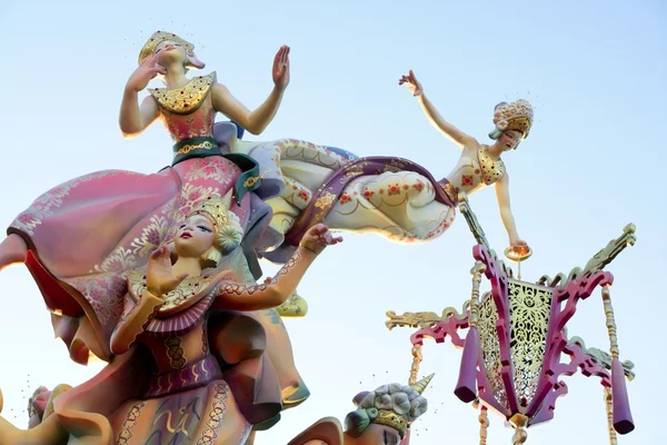 Fallas de Valência, Espanha celebração desenhos animados figuras — Fotografia de Stock