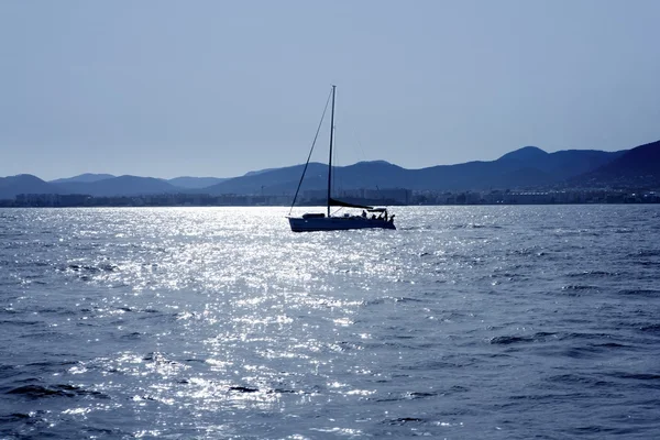 Ibiza ö i Medelhavet blå marinmålning — Stockfoto