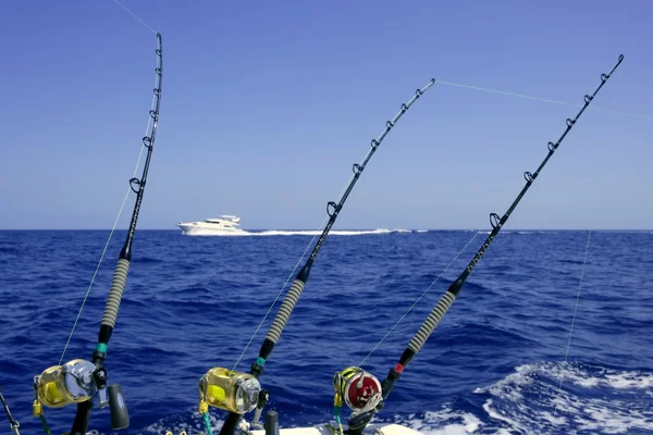 Blue sea and sky in a big game tuna fishing day — Stock Photo, Image