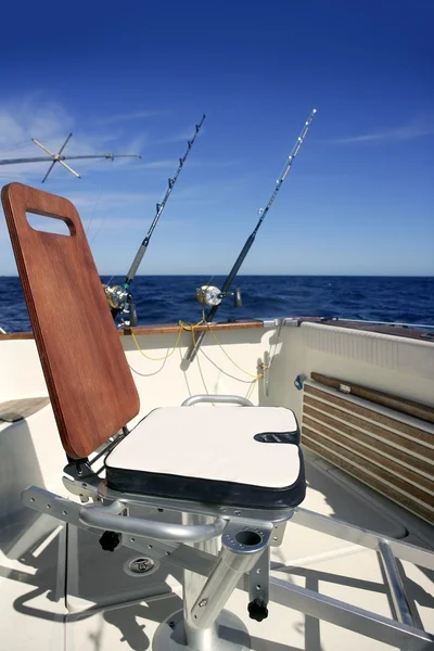 Big game boat wooden fishing chair — Stock Photo, Image