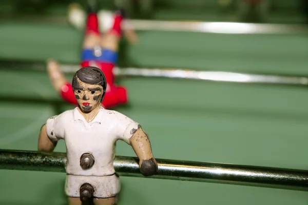 Aged table football player macro detail — Stock Photo, Image