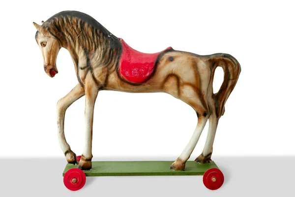 stock image Horse wooden vintage colorful toy for children