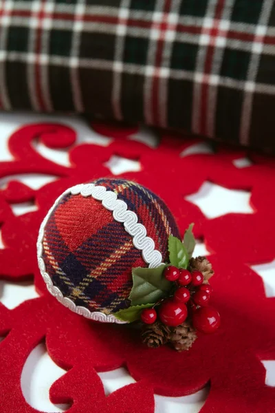 Christmas decoration ball Scottish pattern — Stock Photo, Image