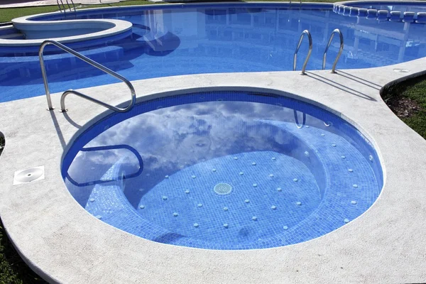 Blue swimming pool round shapes — Stock Photo, Image