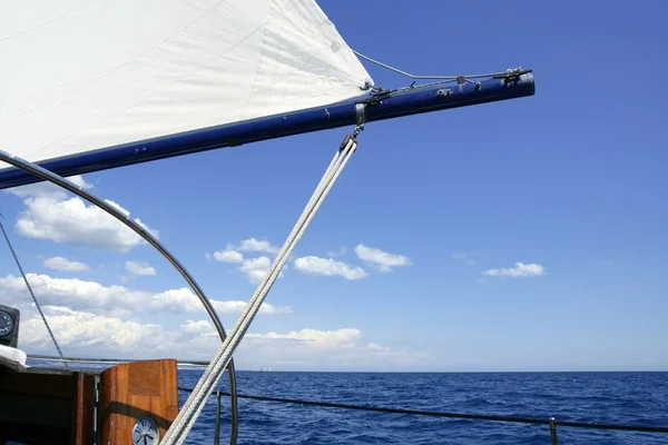 Sailboat vintage sailing blue sea ocean — Stock Photo, Image