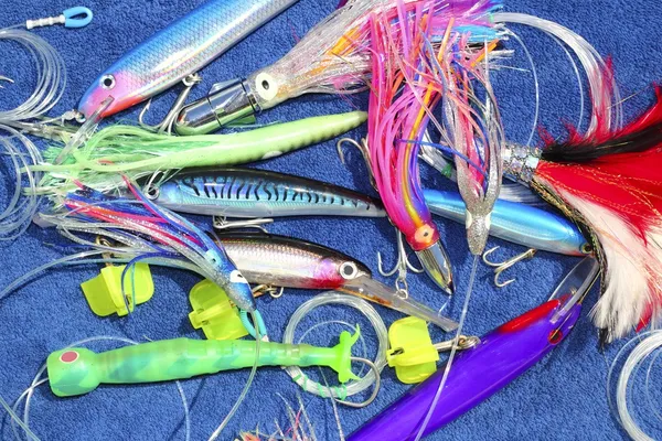 Big game fishing lures hook for tuna marlin — Stock Photo, Image