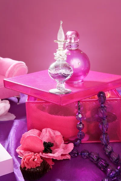 Barbie stílus divat smink hiúság fésülködő asztal — Stock Fotó