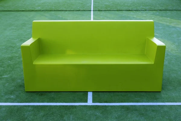 Relax Sport Metapher Tennis Paddel Feld Sofa — Stockfoto