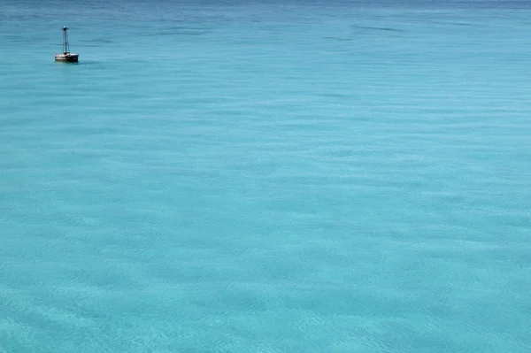 Карибское бирюзовое море далеко буй — стоковое фото