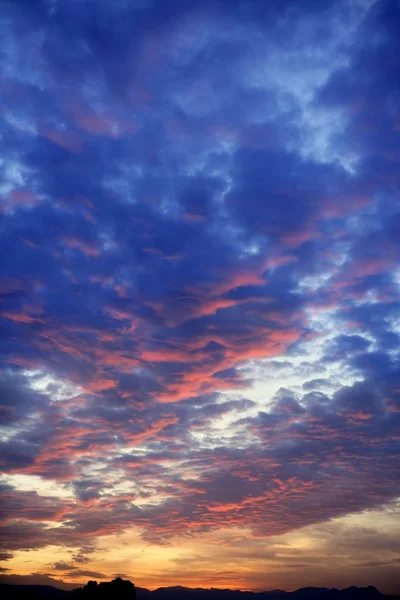 stock image Colorful red blue sunset cloudy sky