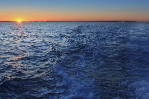 Mittelmeer Meer Sonnenuntergang Horizont orange Sonne — Stockfoto