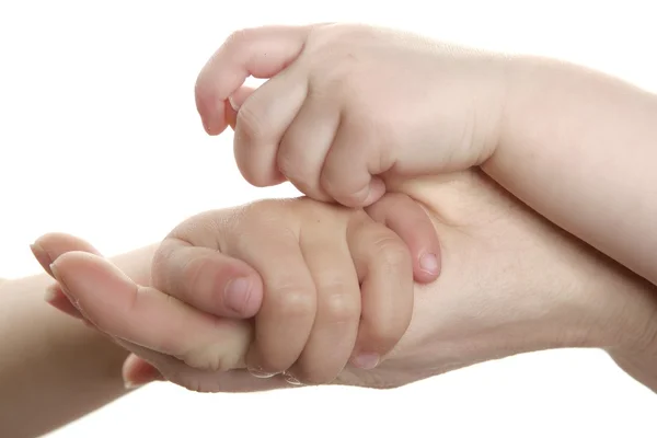 Mother and son, daughter hand together — Stock Photo, Image