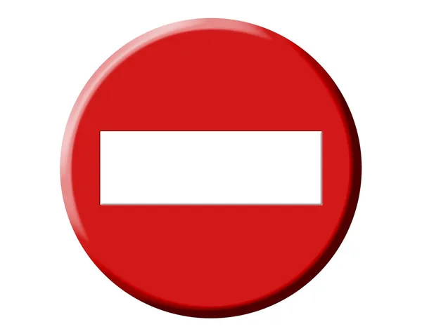Dirección equivocada, no introduzca la señal redonda roja — Foto de Stock