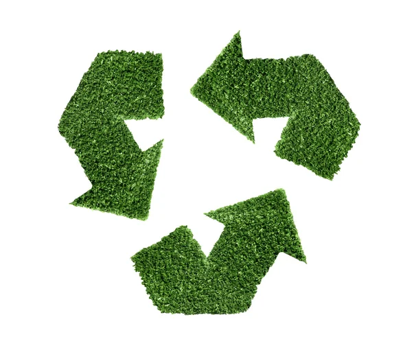 Recycle green symbol grass sign — Stock Photo, Image