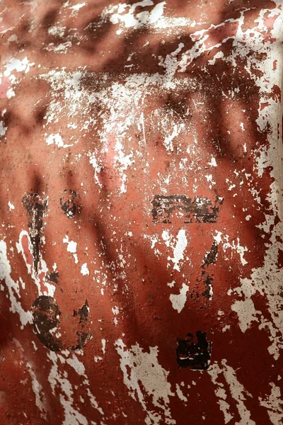 Grunge verf leeftijd rode boot romp textuur — Stockfoto