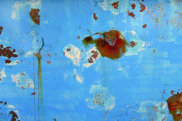 Éves grunge rozsdás vas kék hajótestre — Stock Fotó