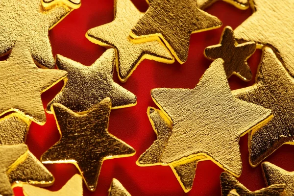 Zlatý Vánoční dekorace se zlatou hvězdou — Stock fotografie
