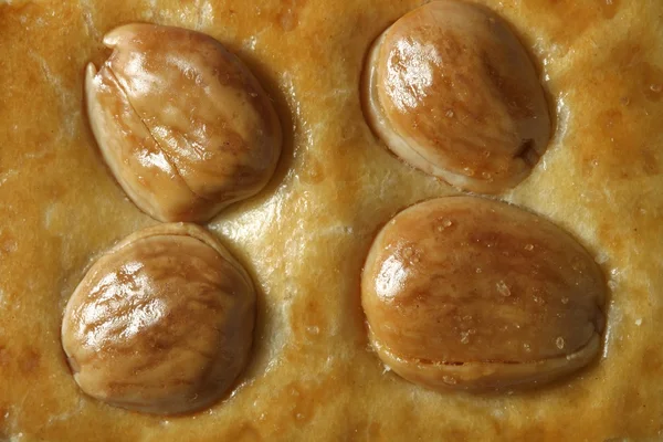 Textura de panadería dorada con sal de almendra —  Fotos de Stock