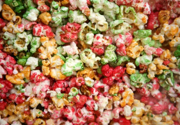 Více barev, sladký popcorn makro — Stock fotografie