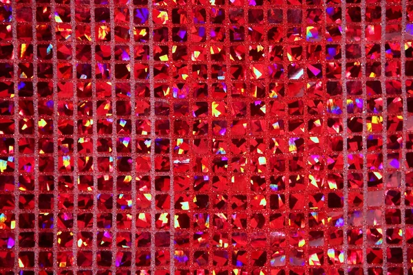 Glitter red fabric pattern macro background — Stock Photo, Image