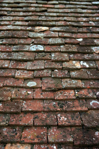 Grunge arquitetônico telhas de argila do telhado envelhecido — Fotografia de Stock