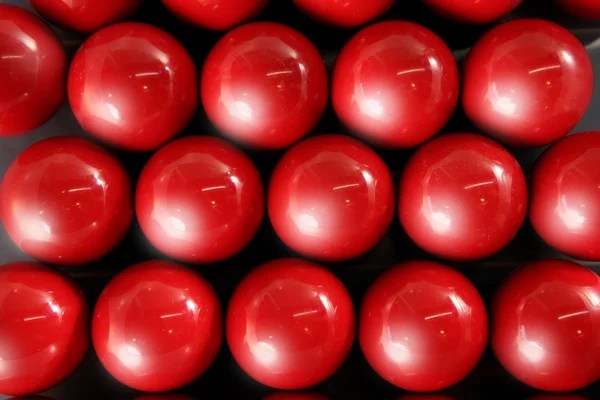 Biljard många röda bollar rader bakgrund konsistens — Stockfoto