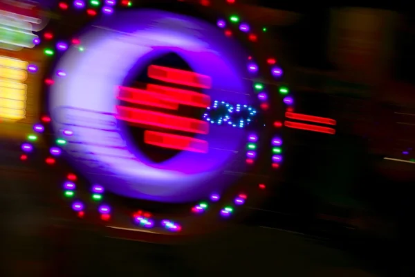Gambling casino motion blur colorful lights — Stock Photo, Image