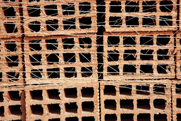 Argile carreaux rouges motif texture construction — Photo