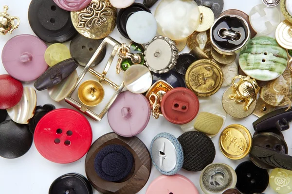 Clothing buttons collection mess pattern — Stock Photo, Image