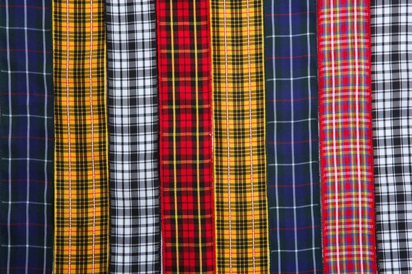 Ruban écossais en tissu tartan motif fond — Photo