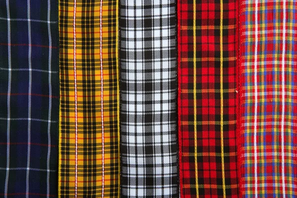Scottish tartan fabric tapes pattern background — Stock Photo, Image