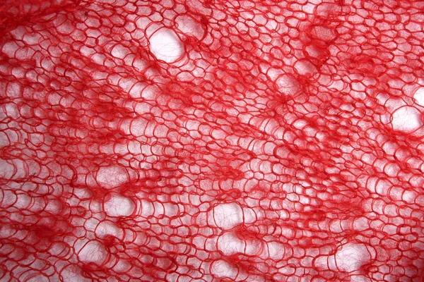 Beyaz zemin üzerine kırmızı kumaş dokusu tiftik — Stok fotoğraf