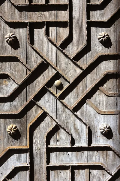 Porte en bois vieilli fer artisanal déco — Photo