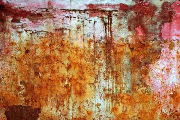 Rusty weathered painted iron aged metal — Stock Photo, Image