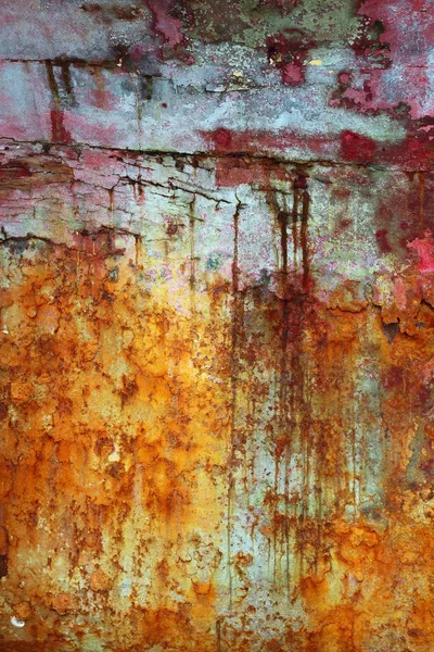 हिरवा आणि लाल ग्रांज वृद्ध पेंट भिंत पोत — स्टॉक फोटो, इमेज