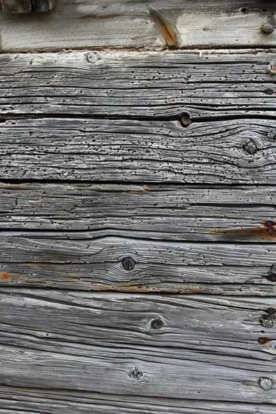老年风化灰色 okd 老式木墙门 — 图库照片