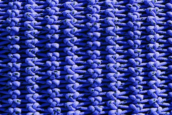 Rede de barcos de pesca macro detalhe textura nós azuis — Fotografia de Stock