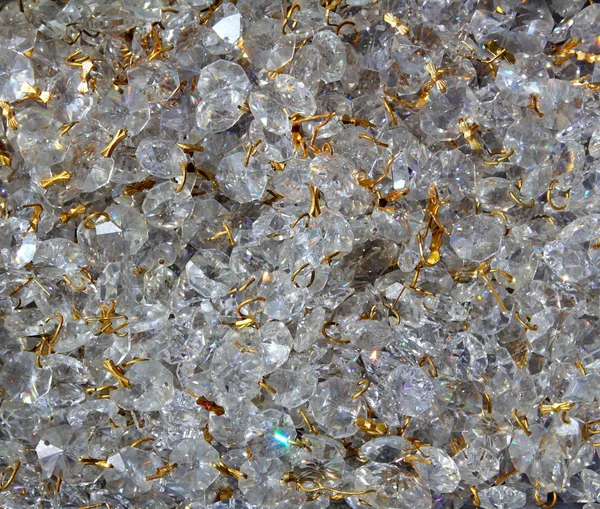 Strass textura jóias de vidro transparente — Fotografia de Stock