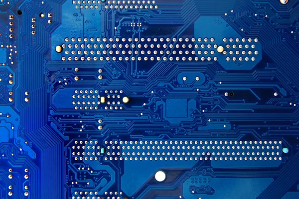 Blå elektronik mainboad tech krets — Stockfoto