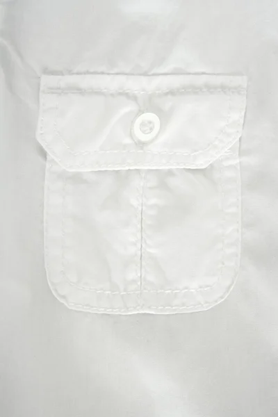 Bawełna biały kieszeni moda koszula detai — Zdjęcie stockowe