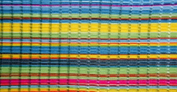 Colorful vibrant fabric color lines like rainbow — Stock Photo, Image