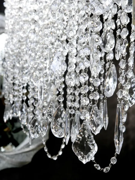 Crystal strass lamp white over black background — Stock Photo, Image