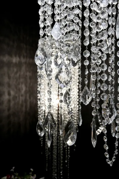 Crystal strass lamp white over black background — Stock Photo, Image