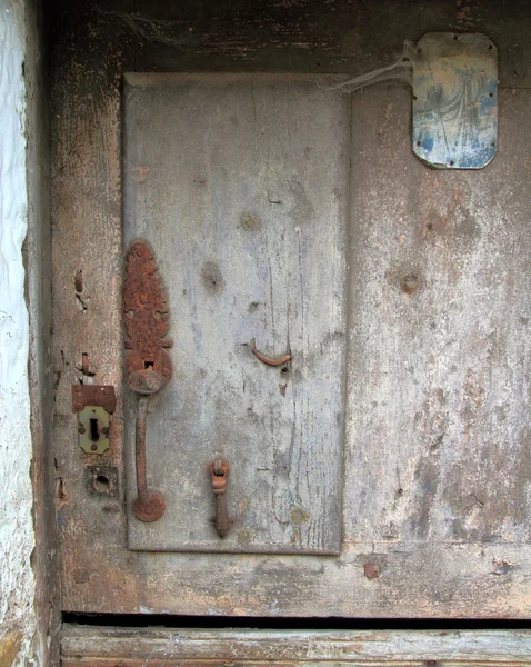 Aged wood doors weathered vintage — Stock Photo, Image