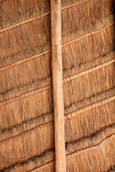 Palapa tropical México detalle techo cabaña madera —  Fotos de Stock