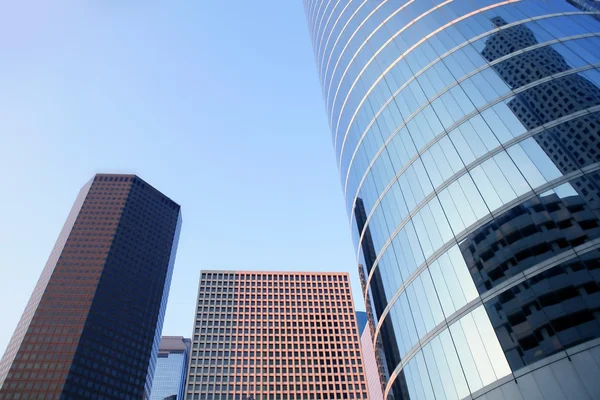 休斯顿德克萨斯蓝建筑摩天大楼城市 — 图库照片
