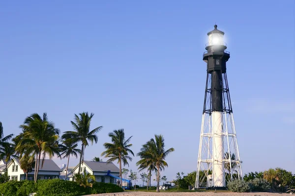 Florida Pompano Beach Lighthouse palm trees — Stock Photo, Image